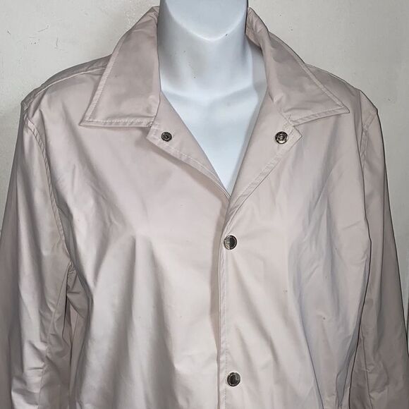 MANIERE DE VOIR Light Pink Waterproof Tie Waist Rain Jacket-S - Picture 2 of 7